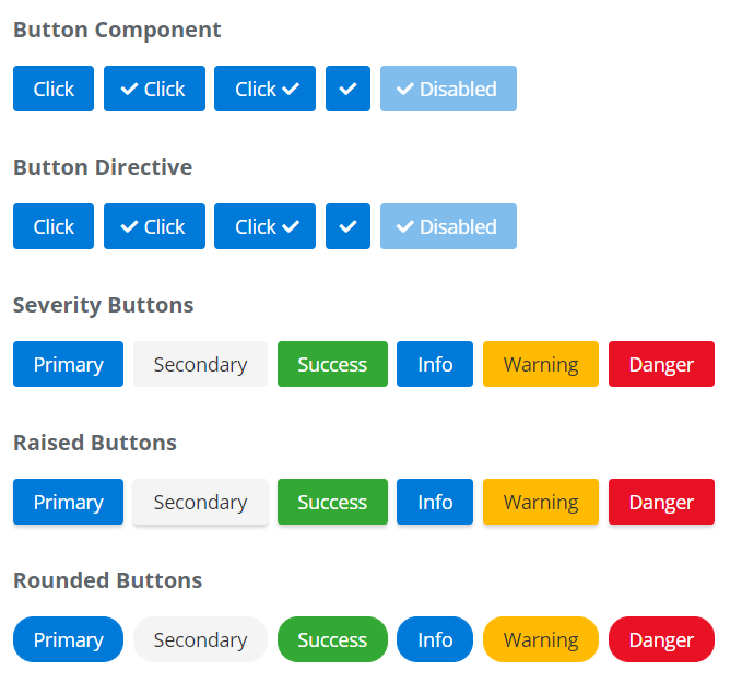 Primeng buttons