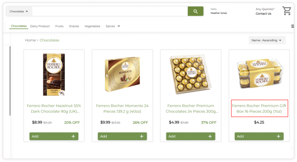 Storefront-view-Product-categorization
