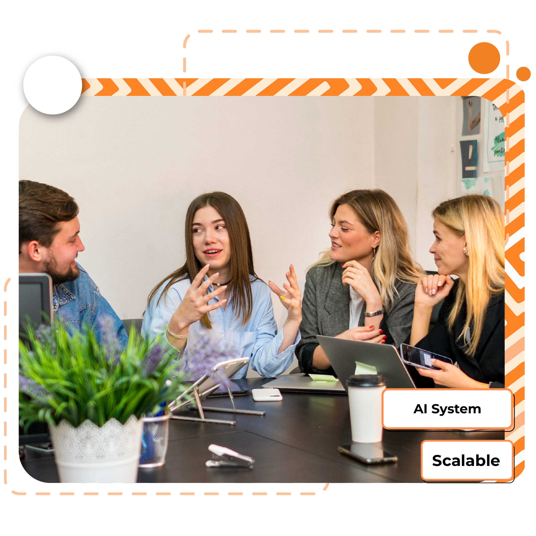 Team discussing AI reliability metrics.