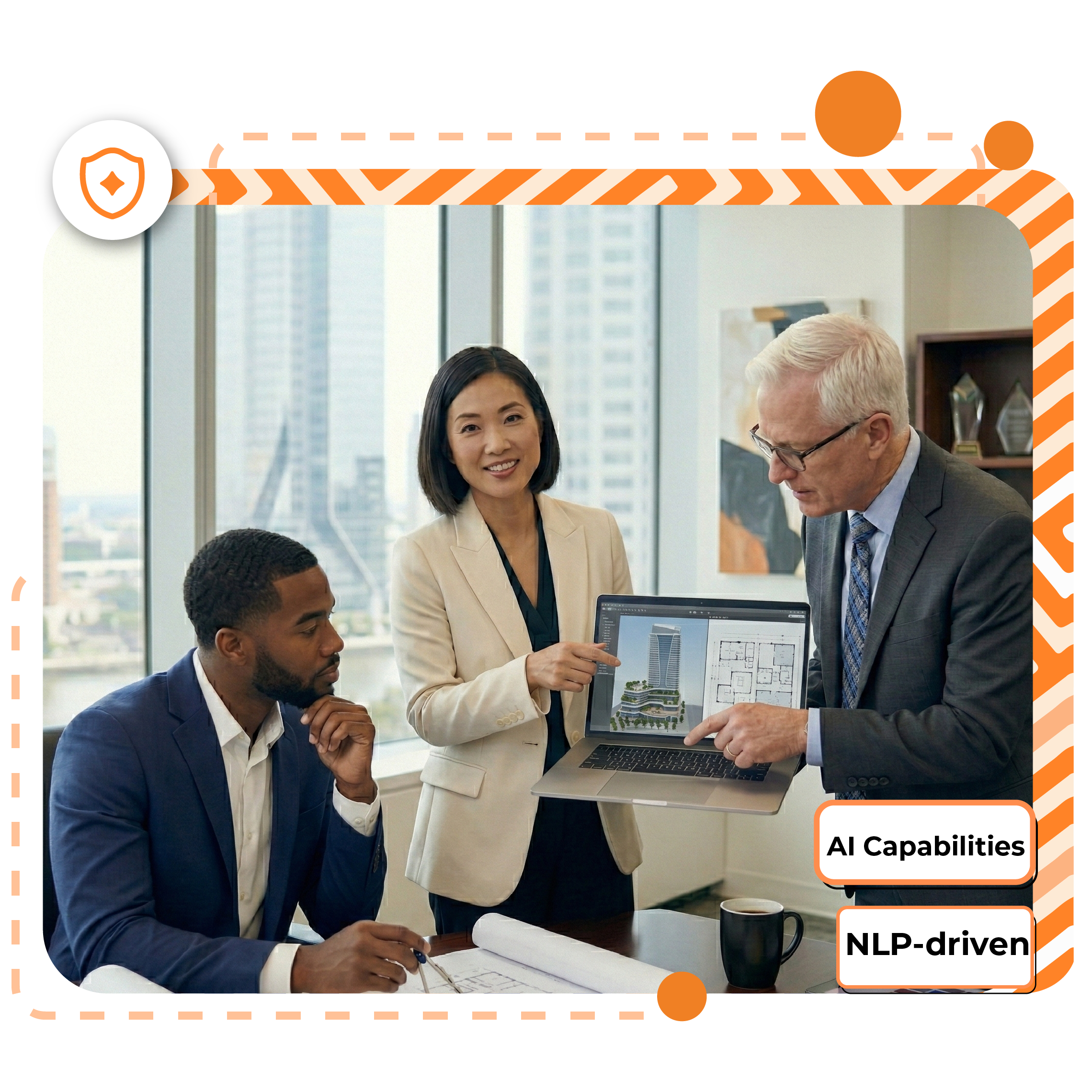 Business professionals collaborating with AI-powered insights to drive measurable outcomes and strategic decisions.